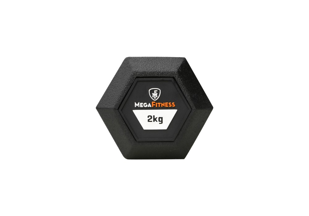 Hex Rubber Dumbbell 2kg |Megafitness