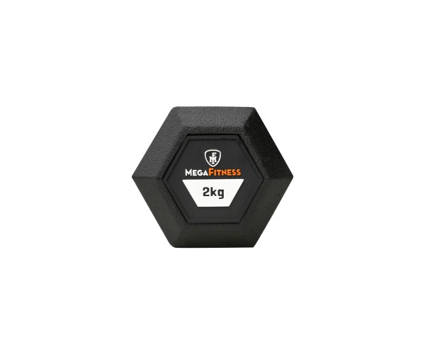Hex Rubber Dumbbell 2kg |Megafitness