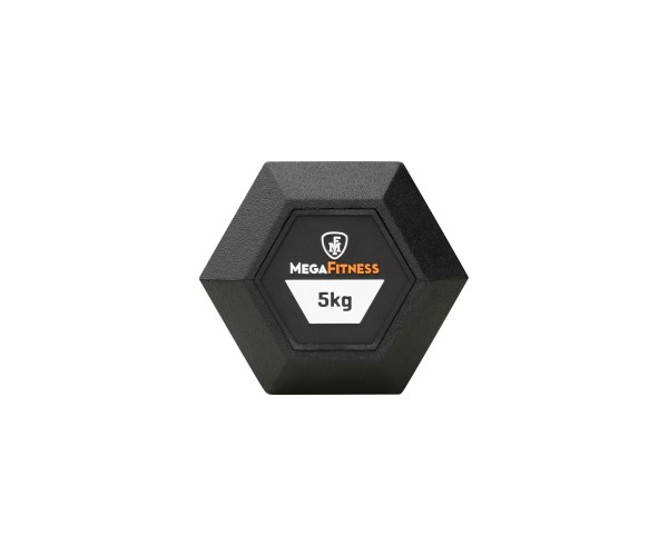 Αλτήρας Εξάγωνος Rubber 5kg |Megafitness