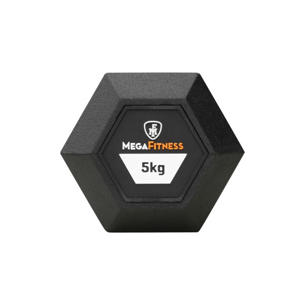Αλτήρας Εξάγωνος Rubber 5kg |Megafitness