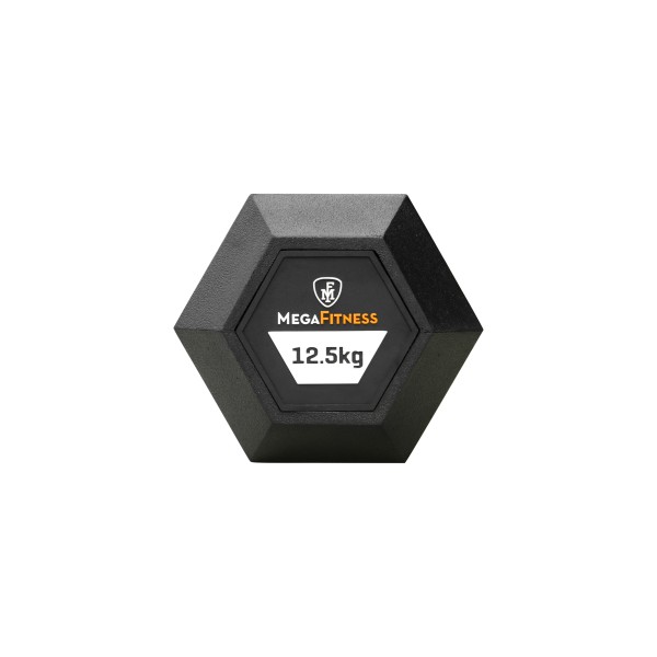 Hex Rubber Dumbbell 12.5kg |Megafitness