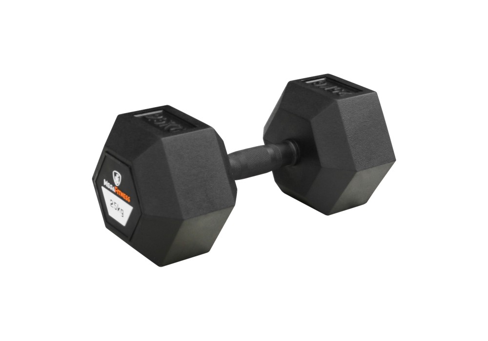 Αλτήρας Εξάγωνος Rubber 25kg |Megafitness