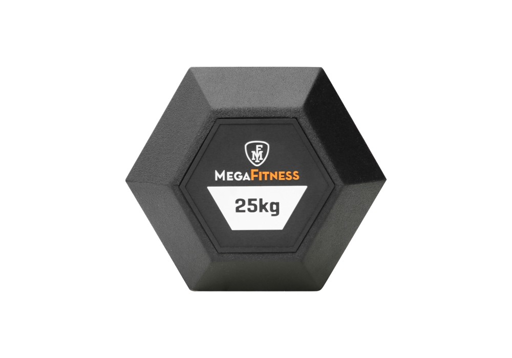Αλτήρας Εξάγωνος Rubber 25kg |Megafitness
