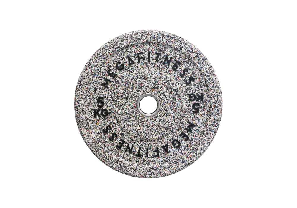 Hi Temp Bumper Plate Λευκό-Γκρί 5kg|Megafitness