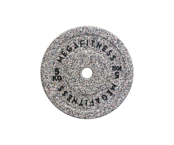 Hi Temp Bumper Plate Λευκό-Γκρί 5kg|Megafitness