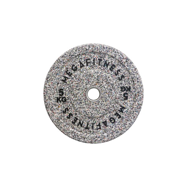 Hi Temp Bumper Plate Λευκό-Γκρί 5kg|Megafitness