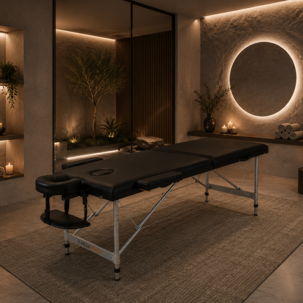 Physiotherapy - Massage Bed ALU 2 Black | Megafitness