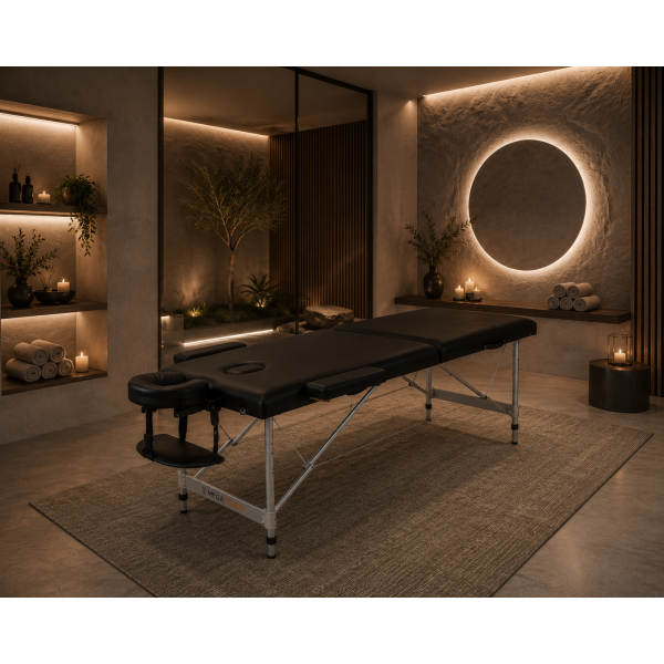 Physiotherapy - Massage Bed ALU 2 Black | Megafitness
