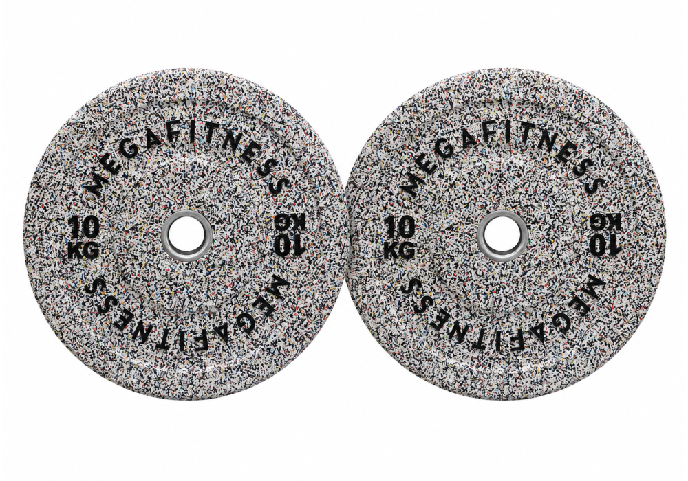 Hi Temp Bumper Plate White Grey 10kg|Megafitness