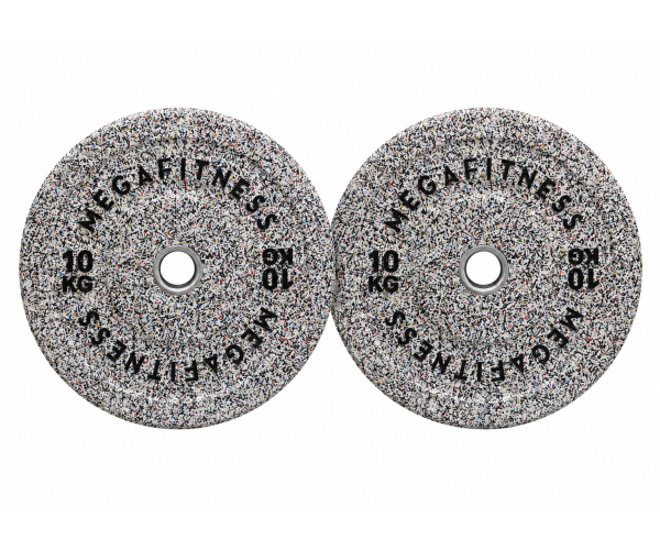 Hi Temp Bumper Plate White Grey 10kg|Megafitness