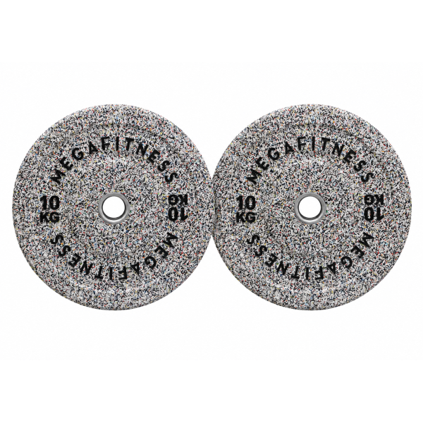 Hi Temp Bumper Plate White Grey 10kg|Megafitness