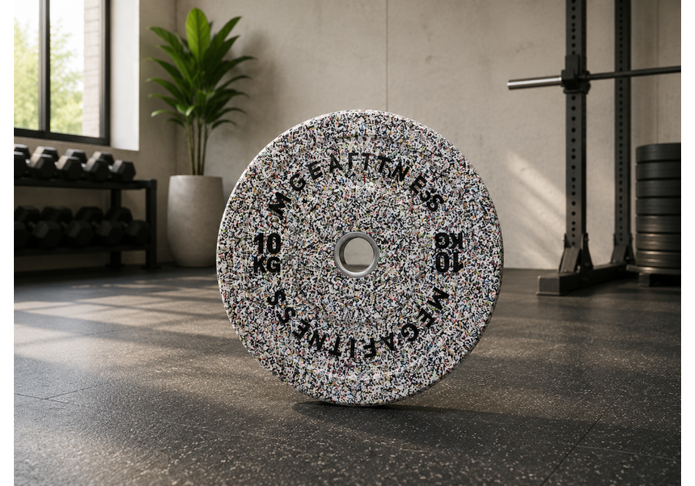 Hi Temp Bumper Plate White Grey 10kg|Megafitness