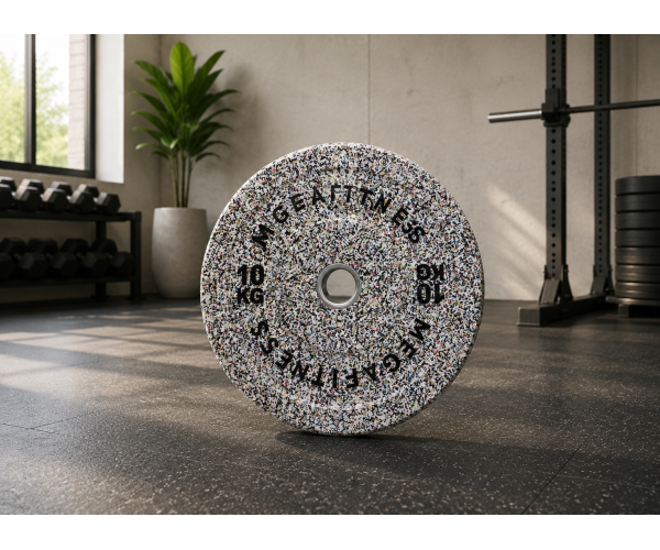 Hi Temp Bumper Plate White Grey 10kg|Megafitness
