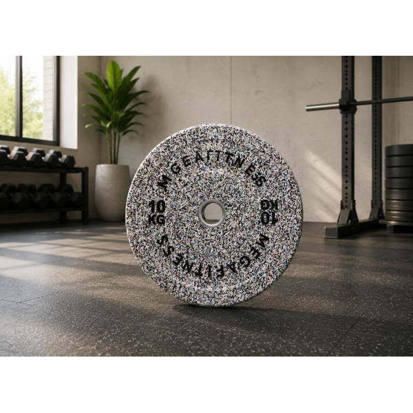 Hi Temp Bumper Plate White Grey 10kg|Megafitness