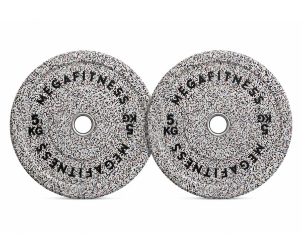 Hi Temp Bumper Plate White Grey Colour 5kg|Megafitness