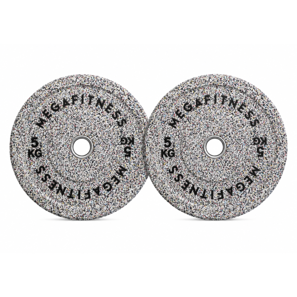 Hi Temp Bumper Plate White Grey Colour 5kg|Megafitness
