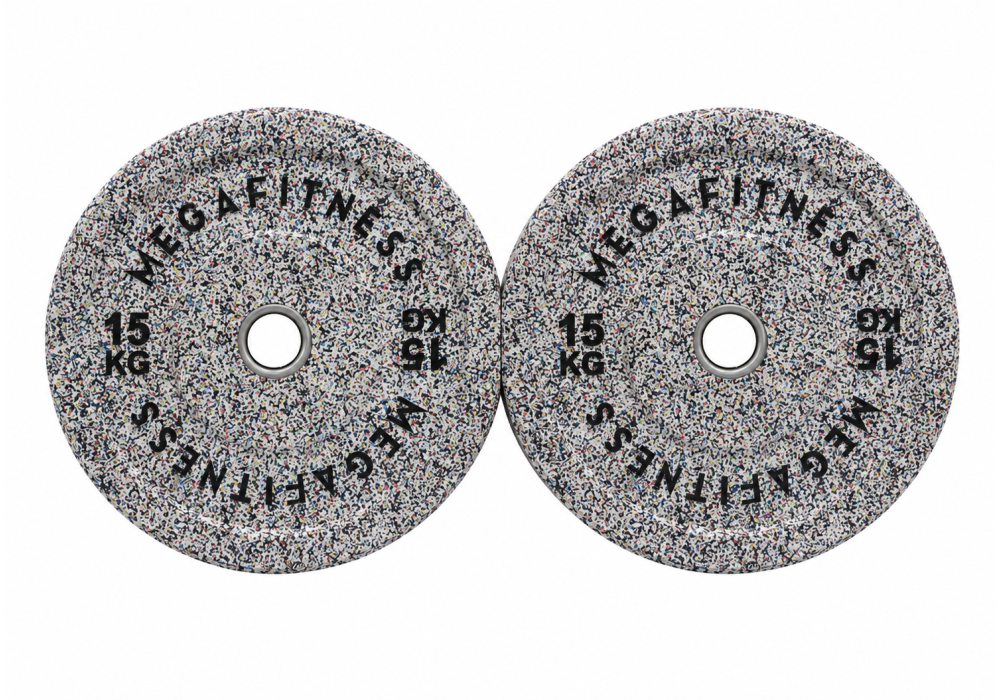 Hi Temp Bumper Plate White Grey 15kg|Megafitness