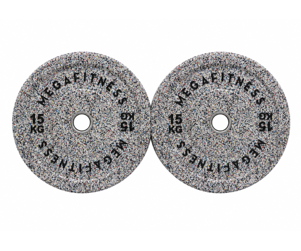 Hi Temp Bumper Plate White Grey 15kg|Megafitness