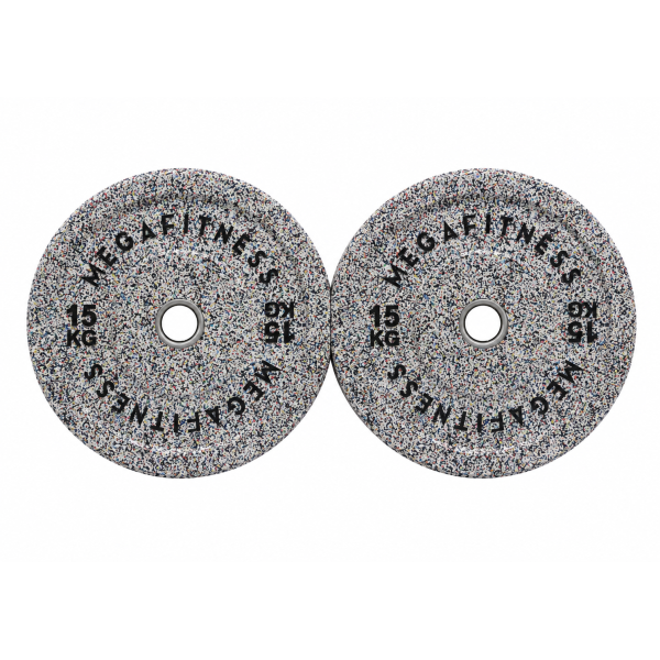 Hi Temp Bumper Plate White Grey 15kg|Megafitness
