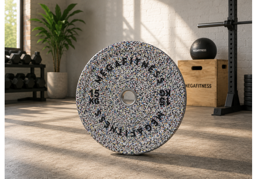Hi Temp Bumper Plate White Grey 15kg|Megafitness
