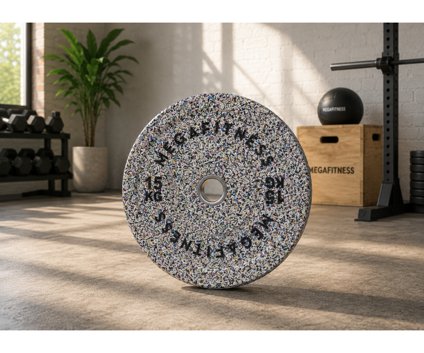 Hi Temp Bumper Plate White Grey 15kg|Megafitness