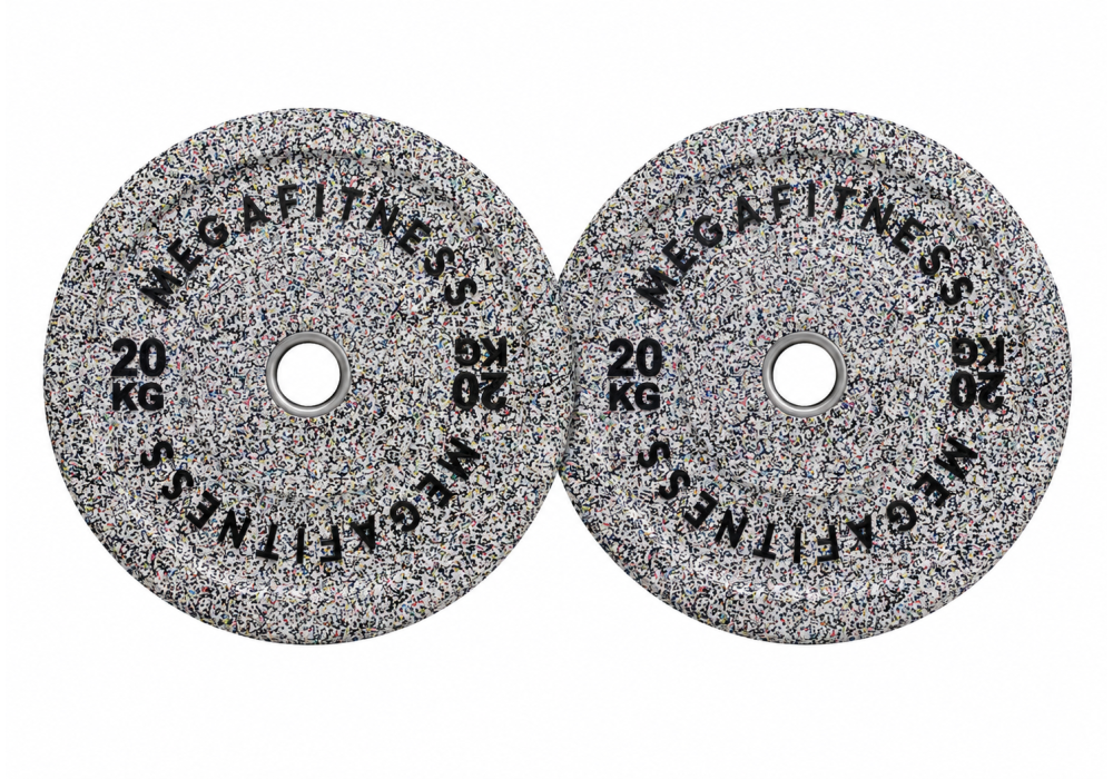 Hi Temp Bumper Plate 20kg White Grey 20kg|Megafitness
