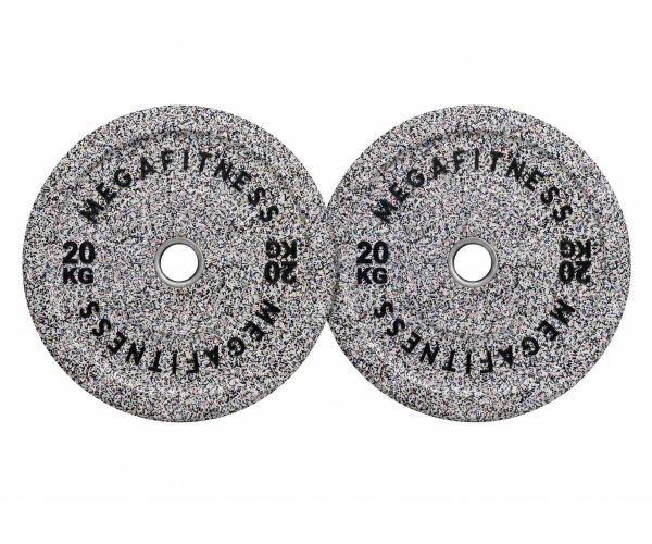 Hi Temp Bumper Plate 20kg White Grey 20kg|Megafitness