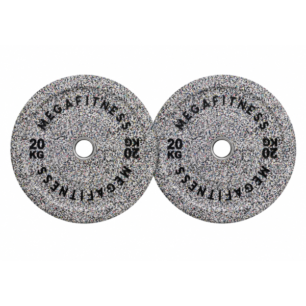 Hi Temp Bumper Plate 20kg White Grey 20kg|Megafitness