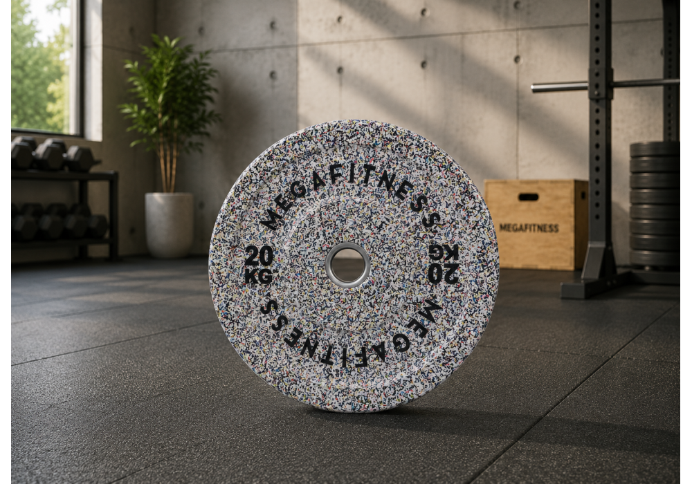 Hi Temp Bumper Plate 20kg White Grey 20kg|Megafitness
