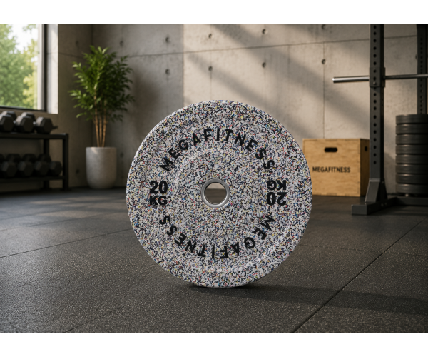 Hi Temp Bumper Plate 20kg White Grey 20kg|Megafitness