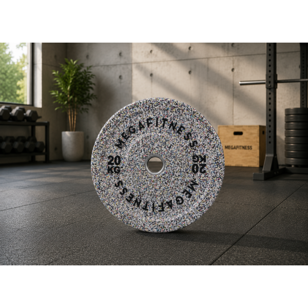 Hi Temp Bumper Plate 20kg White Grey 20kg|Megafitness