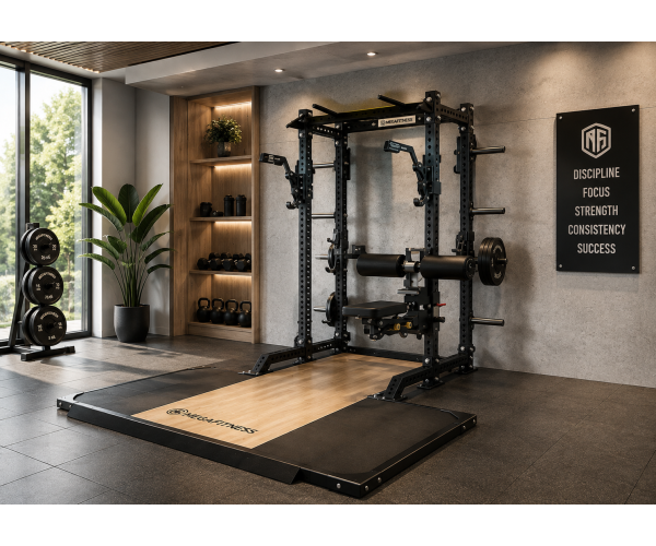 Meta Title: Πλατφόρμα Άρσης Βαρών με Rack | Megafitness