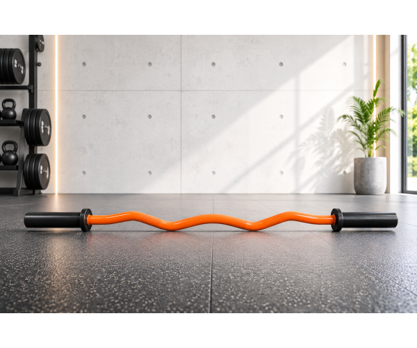 Olympic EZ Curl Bar 10 kg Orange| Megafitness