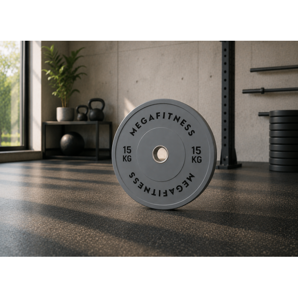Bumper Plate Olympic Type Grey 15kg|Megafitness