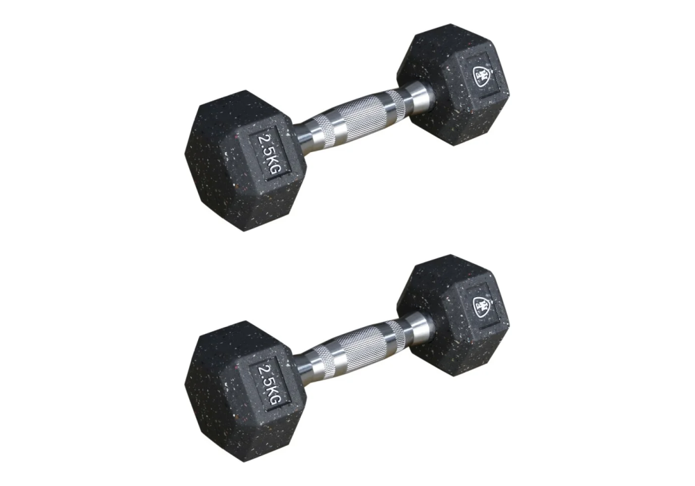 Hex Elite Dumbbell Black 2.5kg | Megafitness