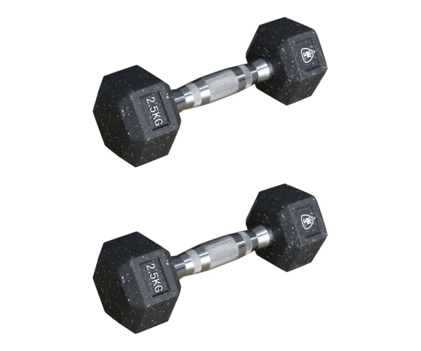 Hex Elite Dumbbell Black 2.5kg | Megafitness