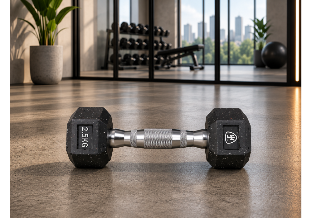 Hex Elite Dumbbell Black 2.5kg | Megafitness