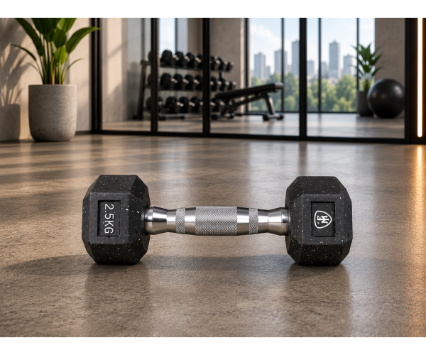 Hex Elite Dumbbell Black 2.5kg | Megafitness