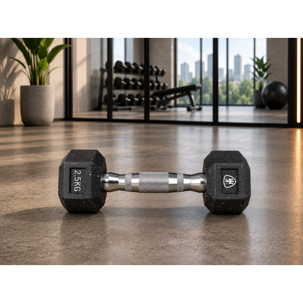 Hex Elite Dumbbell Black 2.5kg | Megafitness