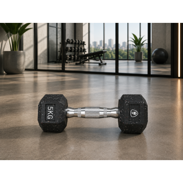 Hex Elite Dumbbell Black 5kg | Megafitness