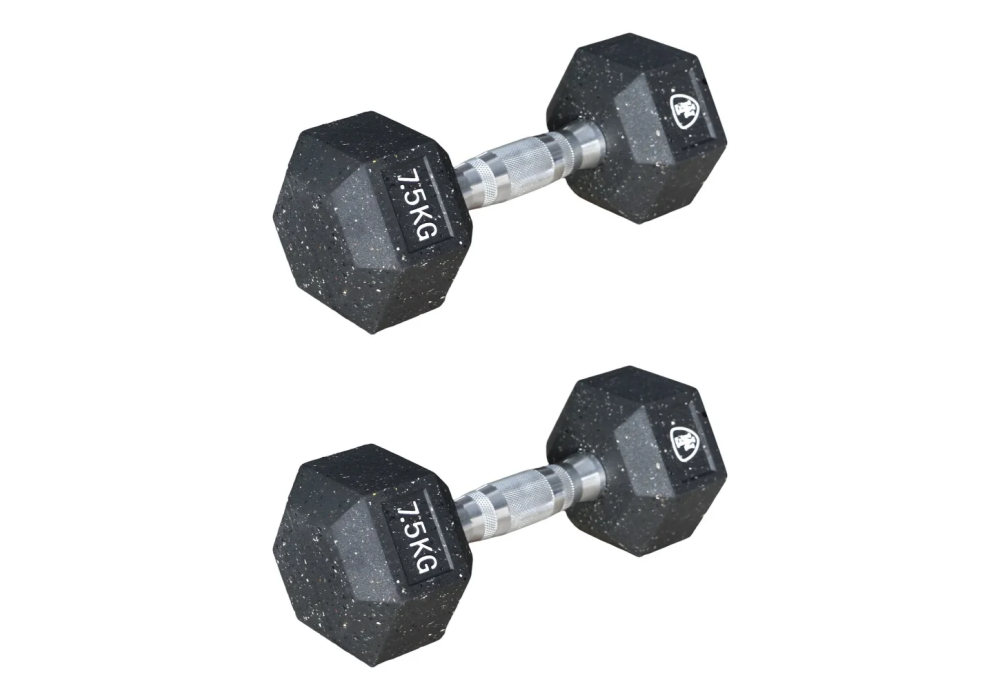 Hex Elite Dumbbell Black 7.5kg | Megafitness