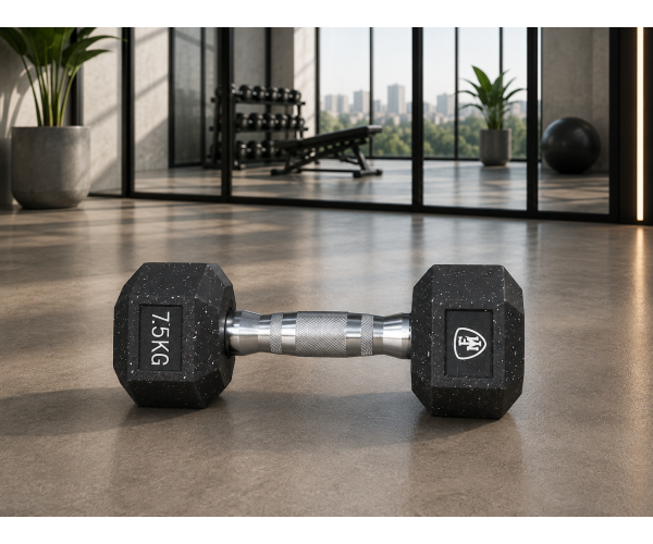 Hex Elite Dumbbell Black 7.5kg | Megafitness