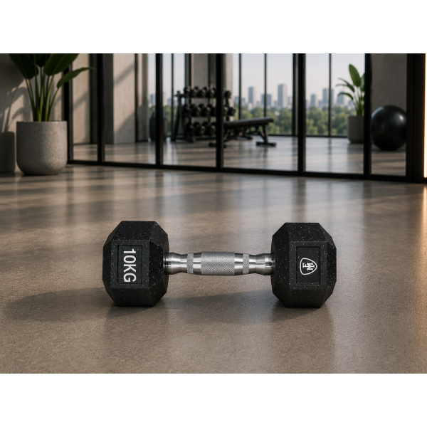 Hex Elite Dumbbell Black 10kg | Megafitness
