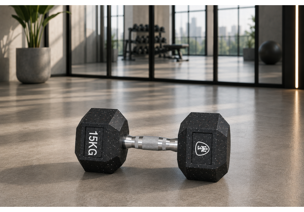 Hex Elite Dumbbell Black 15kg | Megafitness