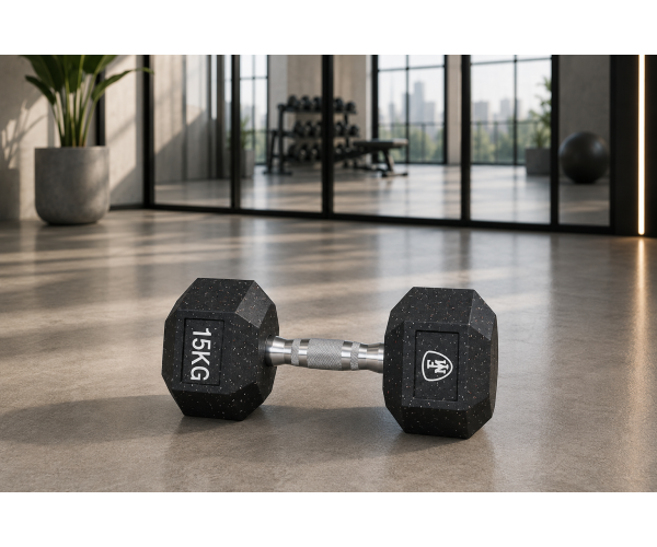 Hex Elite Dumbbell Black 15kg | Megafitness