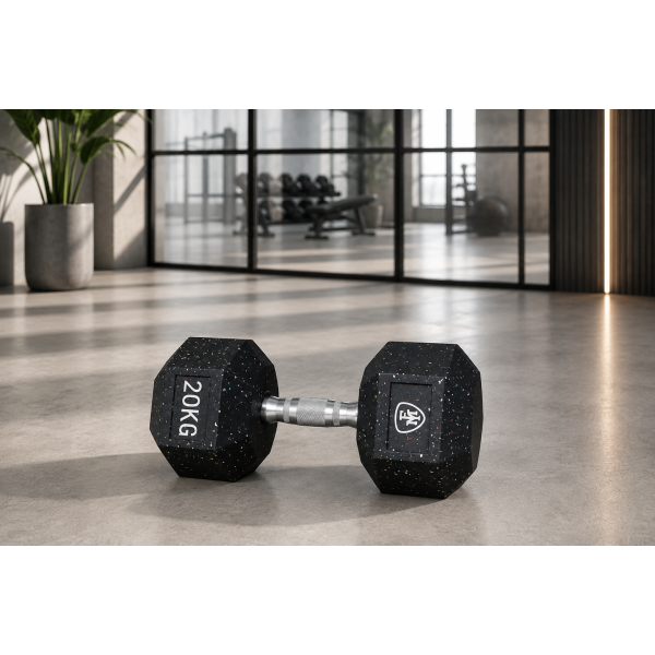 Hex Elite Dumbbell Black 20kg | Megafitness