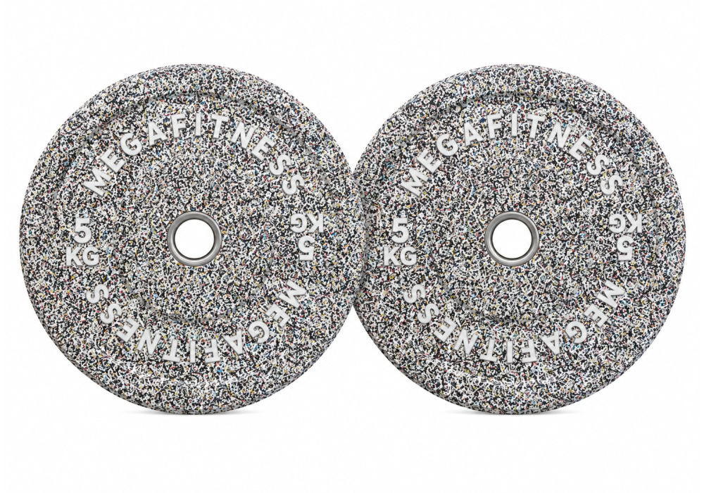 Hi-Temp weight plate 5kg white grey MegaFitness