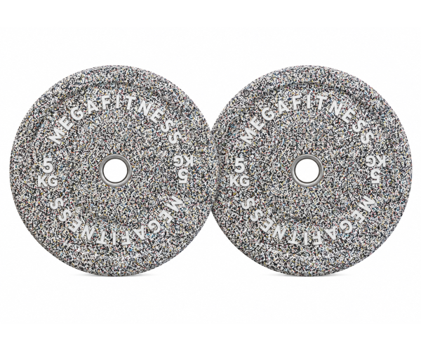 Hi-Temp weight plate 5kg white grey MegaFitness