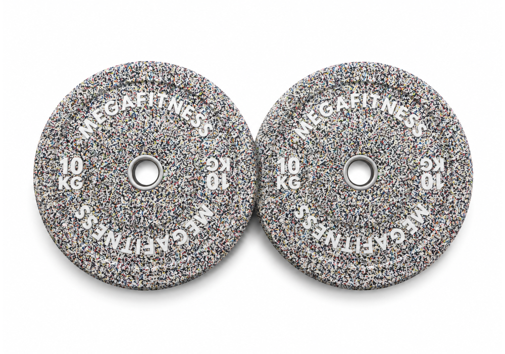 Hi-Temp weight plate 10kg white grey MegaFitness