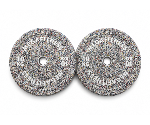 Hi-Temp weight plate 10kg white grey MegaFitness